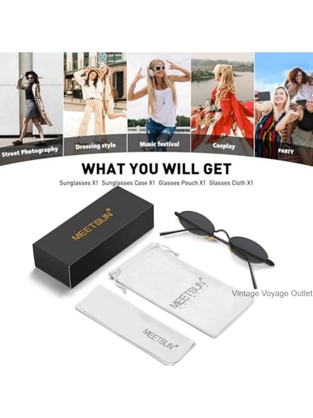 Retro 90s Small Oval Sunglasses Women Men Metal Frame